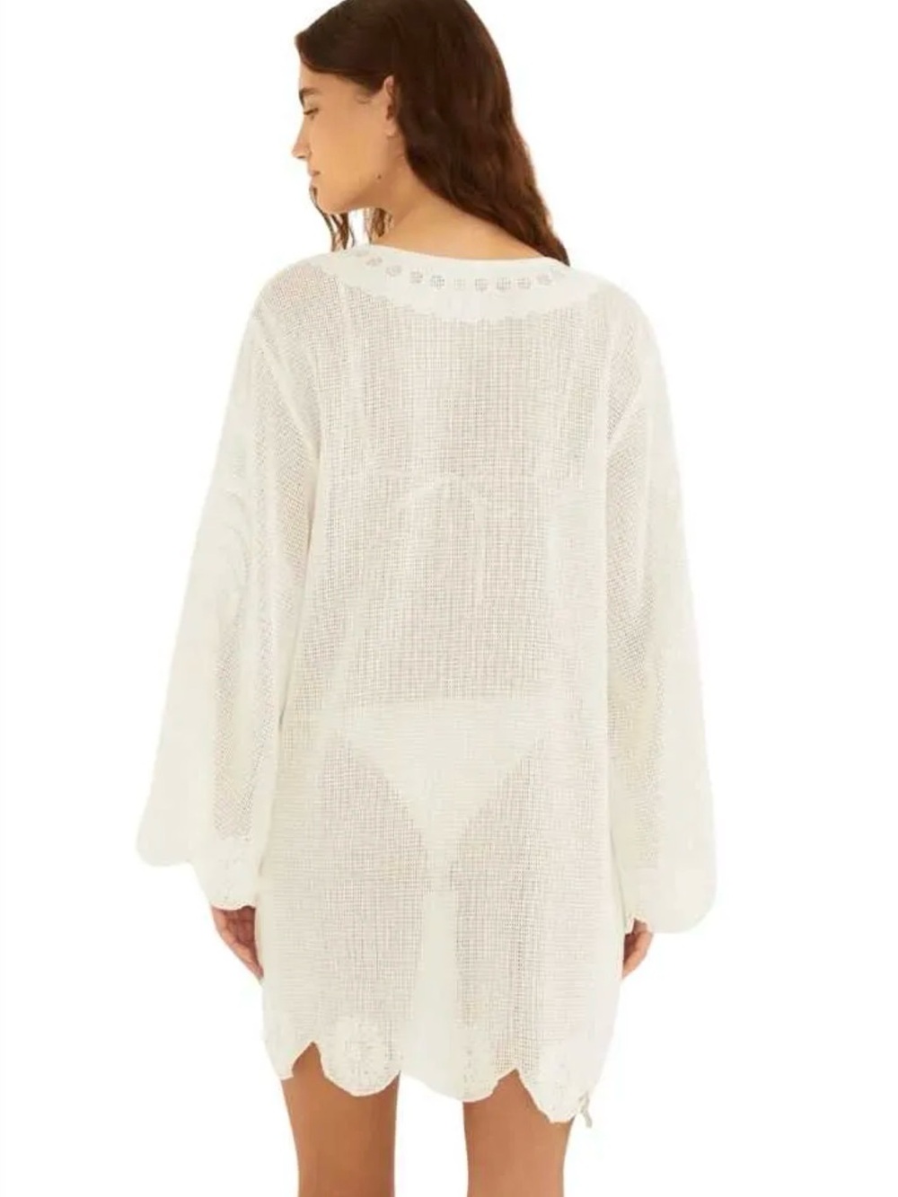 FARM Rio White Scallopped Swim Coverup - Picture 2 of 3